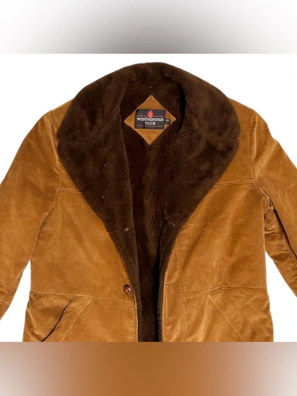 Vintage 70s Men’s Westminster Club Corduroy Sherpa Lined Rancher Jacket 44 Tall